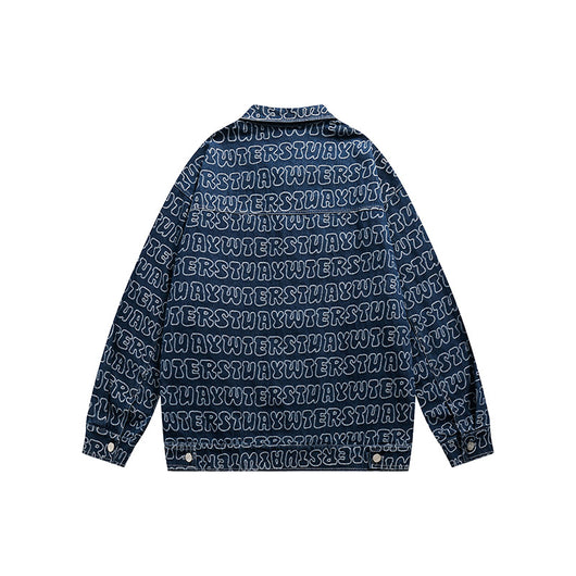 Chaqueta Denim Estampada All Over Unisex Boyfriend Fit - Image 9