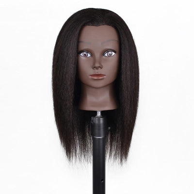 Cabeza Maniquí Profesional con Cabello Real Piel Oscura - Image 7
