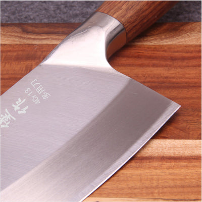 Cuchillo de Cocina en Acero Inoxidable con Mango de Madera Amarilla - Image 10