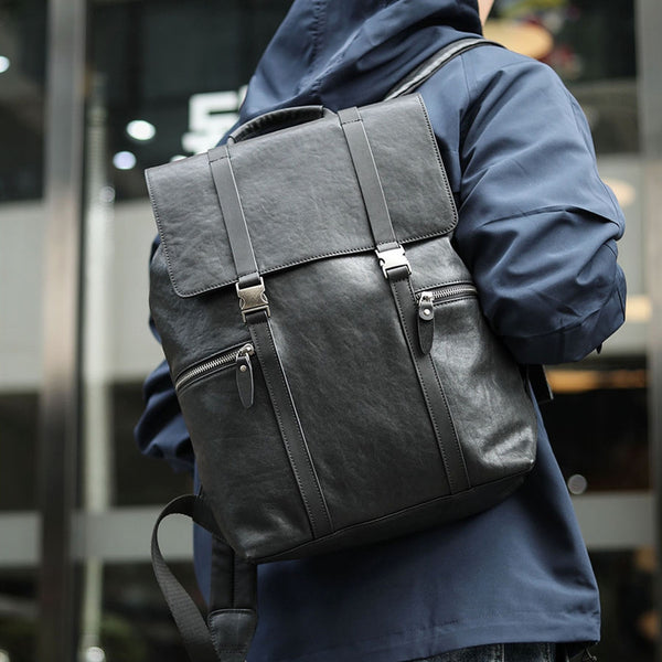 Mochila Ejecutiva de Cuero Bovino con Gran Capacidad