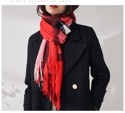 Bufanda de Imitación Cashmere con Rayas Suave - Abrigo Cálido y Elegante - Image 19