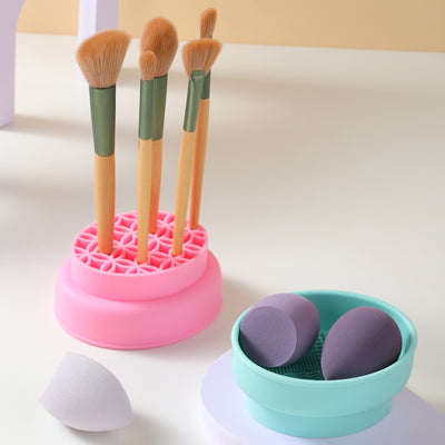 Organizador y Secador de Brochas de Maquillaje con Cuenca de Limpieza - Image 4