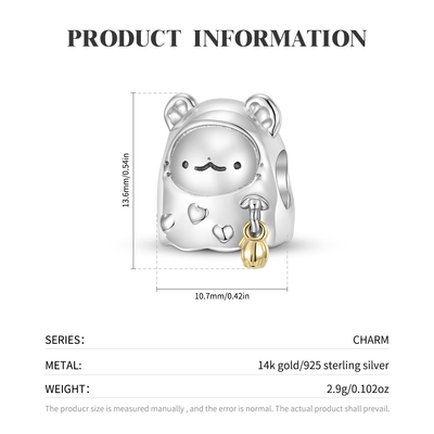 Cuentas Fantasma Plata 925 y Oro 14K - Accesorios DIY para Pulseras y Collares - Image 6