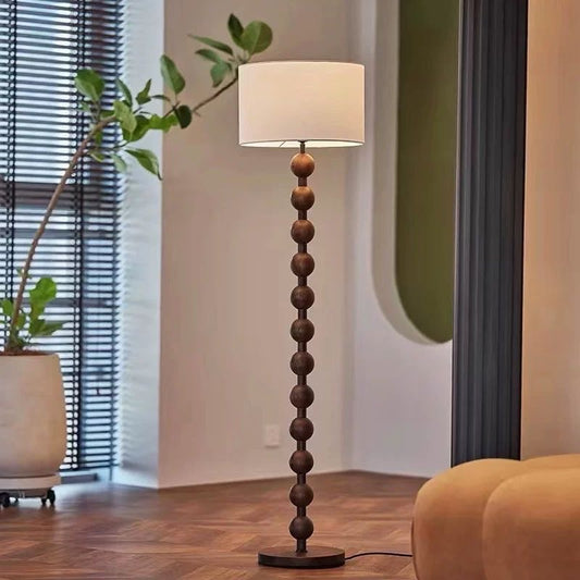 Lámpara de Pie Nogal Estilo Mediados de Siglo - Madera Maciza - Image 2