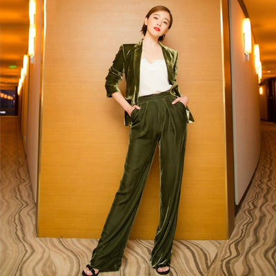 Traje Casual Elegante con Pantalón Ancho de Pierna Amplia - Image 15