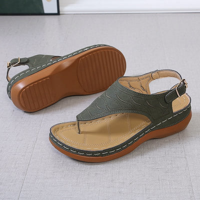Sandalias Cuña Mujer - Chanclas Cómodas Color Sólido - Image 14
