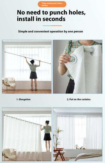 White translucent thickened sunscreen curtain made of hemp yarn with grommet top, hanging in a modern window. - Image 12