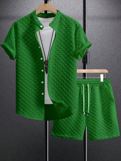 Camisa Casual Jacquard de Manga Corta para Hombre - Image 8