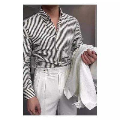 Camisa de Algodón Seersucker Primavera para Hombre - Image 4