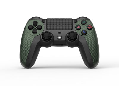 Wireless Bluetooth game controller in dark gray and bright yellow with textured grips, dual analog sticks, and a D-pad. - Image 9