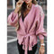 Cardigan Tejido para Mujer con Mangas Anchas y Cordones