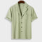 Camisa Casual de Hombre a Rayas con Cuello Solapa y Estampado Moderno