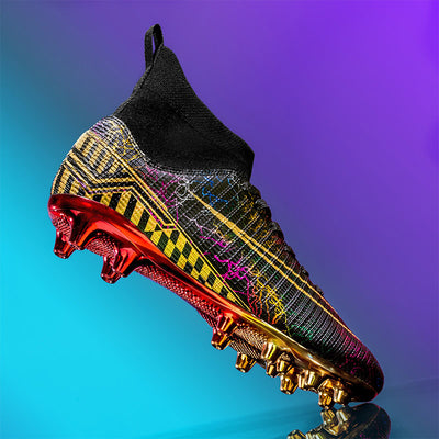 Botines de Fútbol Profesionales con Suela Dorada para Pasto Sintético - Image 4