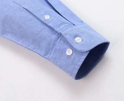 Camisa Oxford de Algodón con Bordado para Hombre - Manga Larga Talle Europeo - Image 10