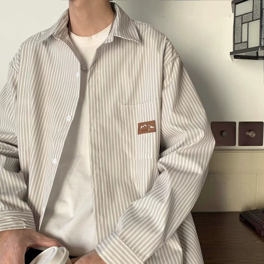 Camisa Casual Suelta a Rayas para Hombre - Estilo Refinado - Image 4