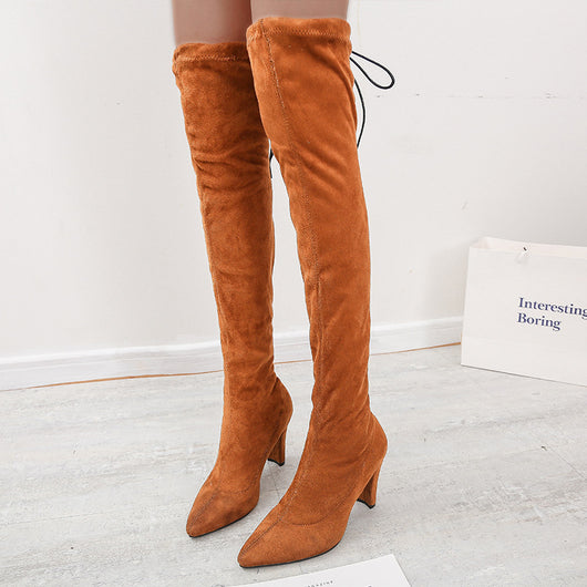 Botas Altas Stretch con Tacón y Punta Afilada - Image 7