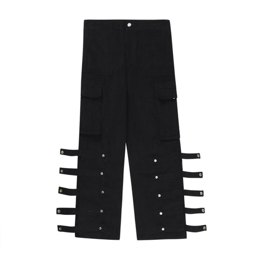 Pantalones de Trabajo Oversized con Bolsillos Grandes y Cintas Laterales - Image 5