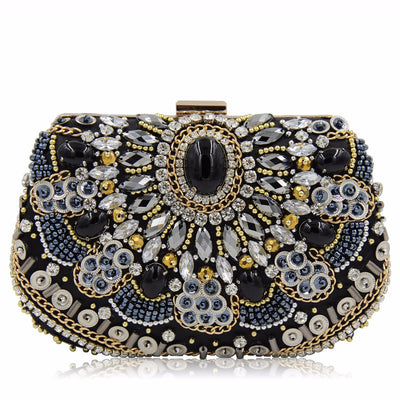 Bolso de Gala Elegante con Cristales y Diamantes Incrustados - Image 6