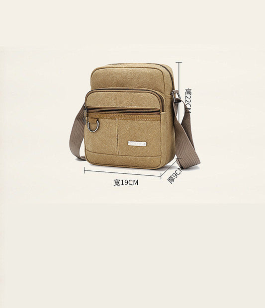 Bolsa Mensajero de Lona Multisección con Bandolera Única para Hombre - Image 2