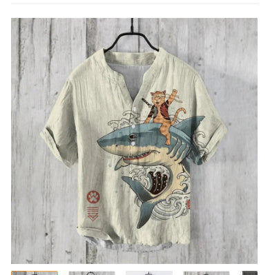 Camisa Hawaiana Navideña Casual con Estampado Santa para Hombre - Image 18