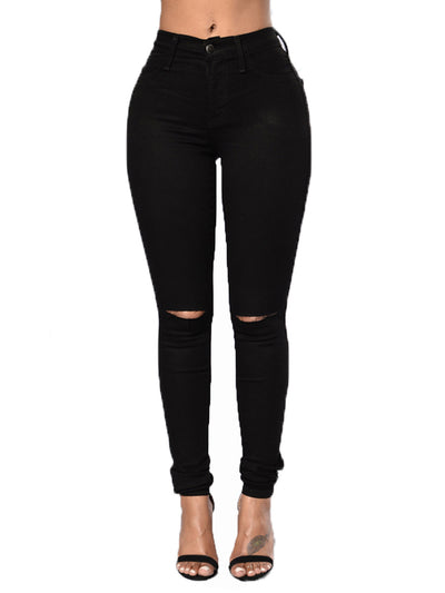 Jeans Lápiz para Mujer con Detalles Rotos en Cadera - Image 2