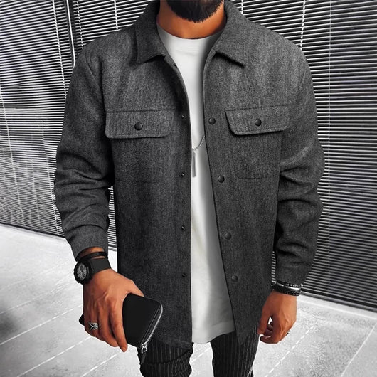 Abrigo Elegante para Hombre con Botones y Bolsillos de Solapa - Image 5