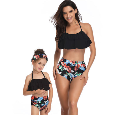 Traje de Baño para Madre e Hija - Bikini de Cintura Alta con Volantes - Image 3
