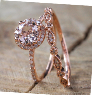 Anillo de Oro Rosado 18k Diseño Europeo y Americano - Image 12