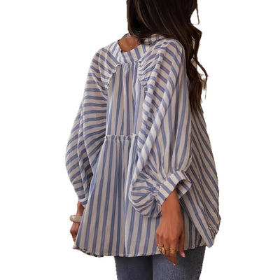 Blusa Rayada Manga Larga Efecto Adelgazante para Mujer - Image 3
