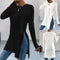 Camiseta Larga de Otoño e Invierno con Aberturas Laterales