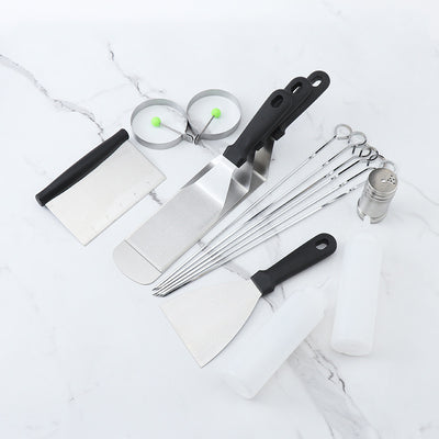 Set Completo de Herramientas BBQ en Acero Inoxidable - Pala para Asar Portátil