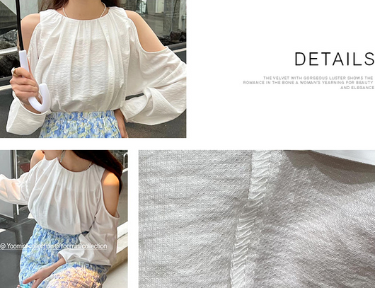 Blusa Hombro Descubierto con Diseño de Corazón y Efecto Capas - Image 11