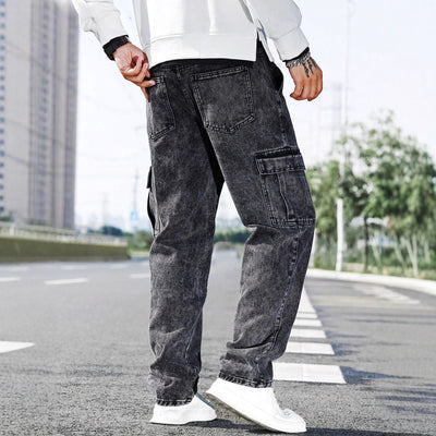 Jeans de Trabajo Holgados con Múltiples Bolsillos - Estilo Urbano Moderno - Image 2
