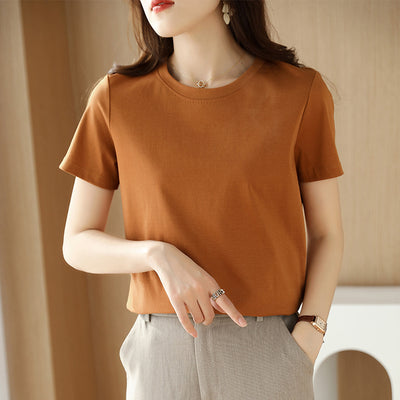Blusa de Algodón Mercerizado Manga Corta Ajustada para Mujer - Image 13
