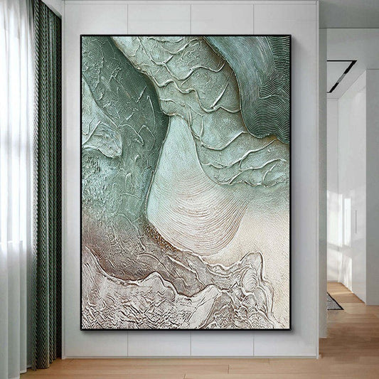 Cuadro Abstracto Texturizado Óleo sobre Lienzo - Pintura Paisaje Moderna para Sala
