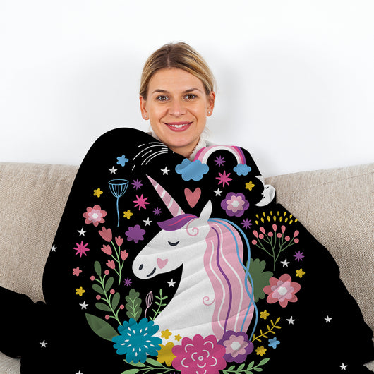 Manta Franela Unicornio Negra - Suave y Acogedora para Todas las Ocasiones - Image 5