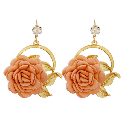 Aretes Colgantes de Tela Floral - Image 9