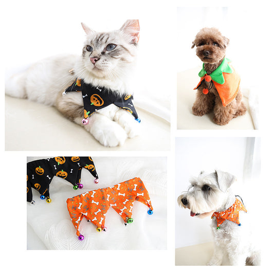 Disfraz de Murciélago y Calabaza para Mascotas - Capa Halloween