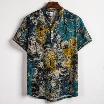 Camisa Floral Manga Corta para Hombre - Image 12