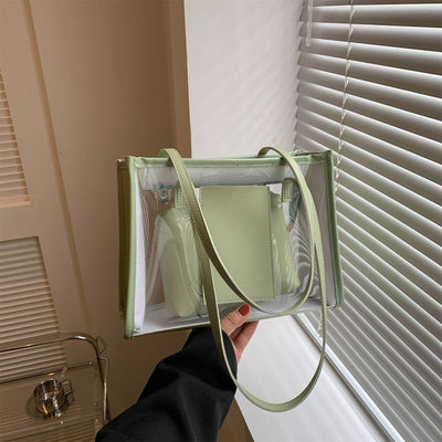 Bolsa de Hombro Transparente Jelly de Gran Capacidad - Portátil y Moderno - Image 4