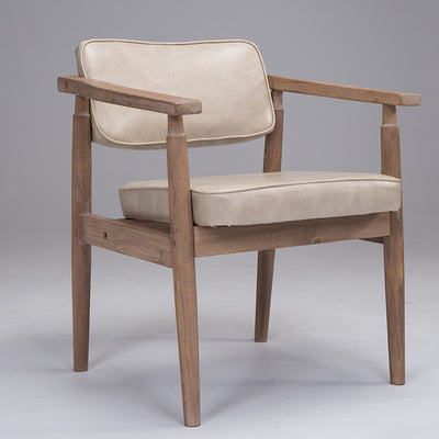 Silla Retro de Madera Maciza con Respaldo y Reposabrazos para Café - Image 16
