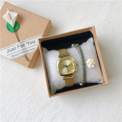 Reloj Cuadrado Retro Literario de Temperamento Elegante - Image 17