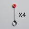 Rojo Rosa Spoon 4 Piezas