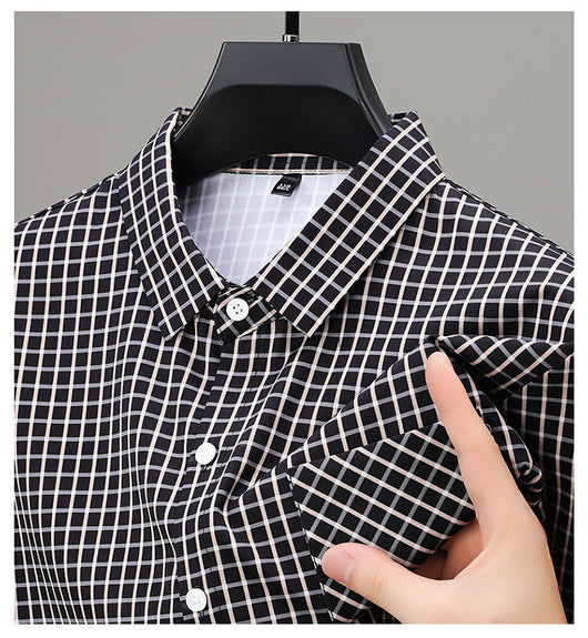 Camisa de Cuadros Manga Larga para Hombre - Primavera y Otoño - Image 19
