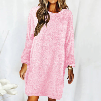 Vestido Suéter Largo Holgado en Felpa - Image 3