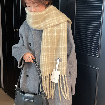 Bufanda de Cuadros Vintage para Otoño Invierno - Estilo Clásico para Mujer - Image 14