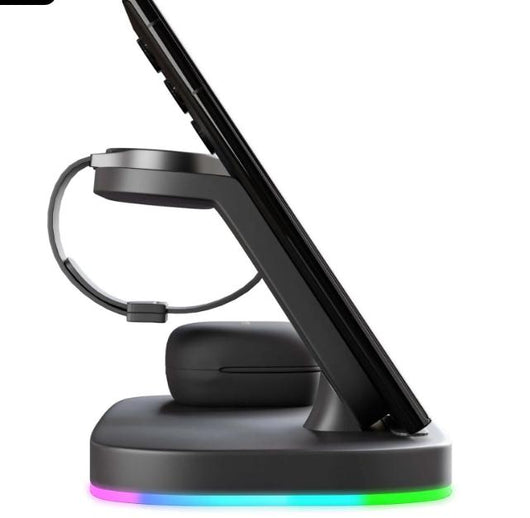 Cargador Inalámbrico Vertical 3 en 1 - Base de Carga para Teléfono, Auriculares y Reloj - Image 15