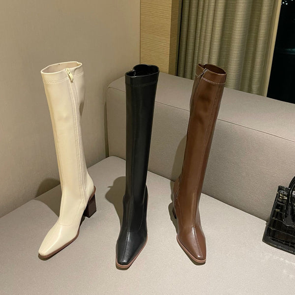 Botas Knight Cuadradas Minimalistas - Tendencia Viral para Uso Diario