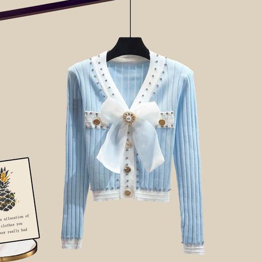 Conjunto Otoñal para Mujer Talla Grande con Detalle de Moño - Image 4