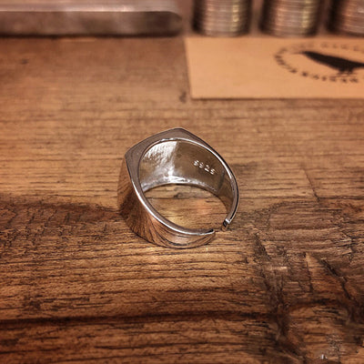 Anillo de Plata 925 Cuadrado Ajustable Acabado Brillante Versión Ancha - Image 7